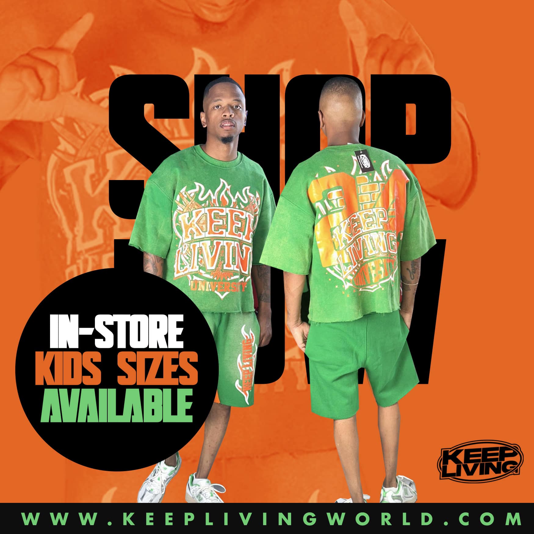 Flame University Shirts (Green/Orange)