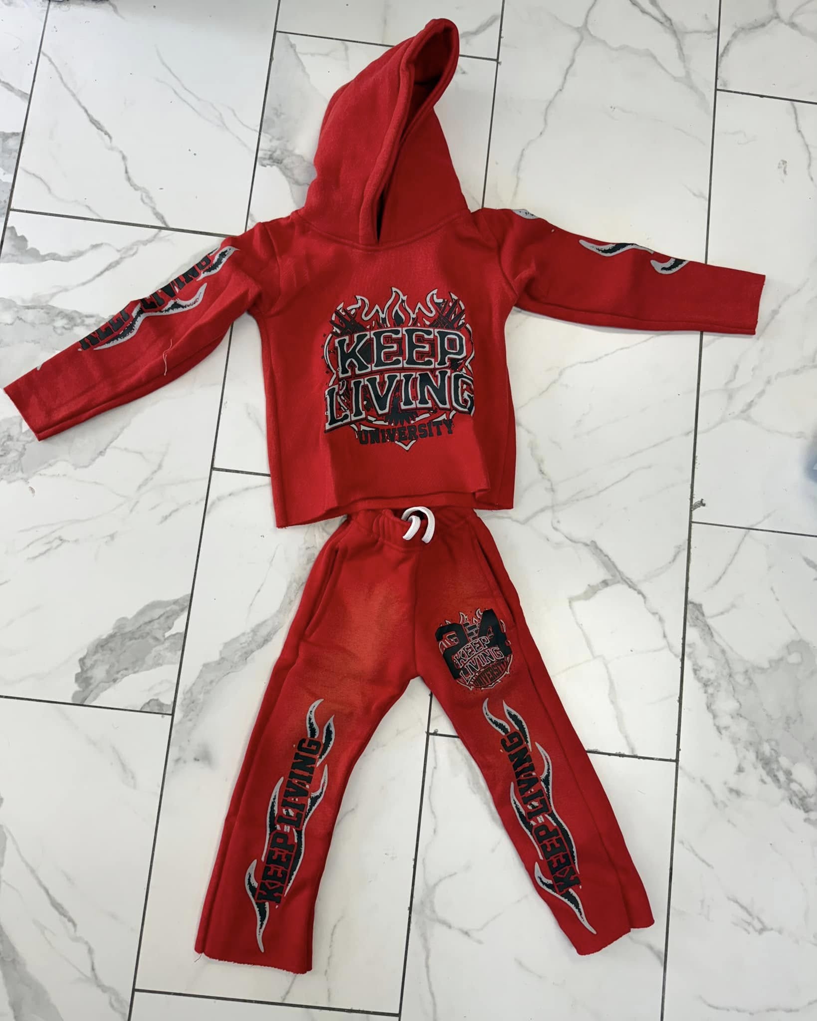 Kids KL University Pants Sets (Red/Black)