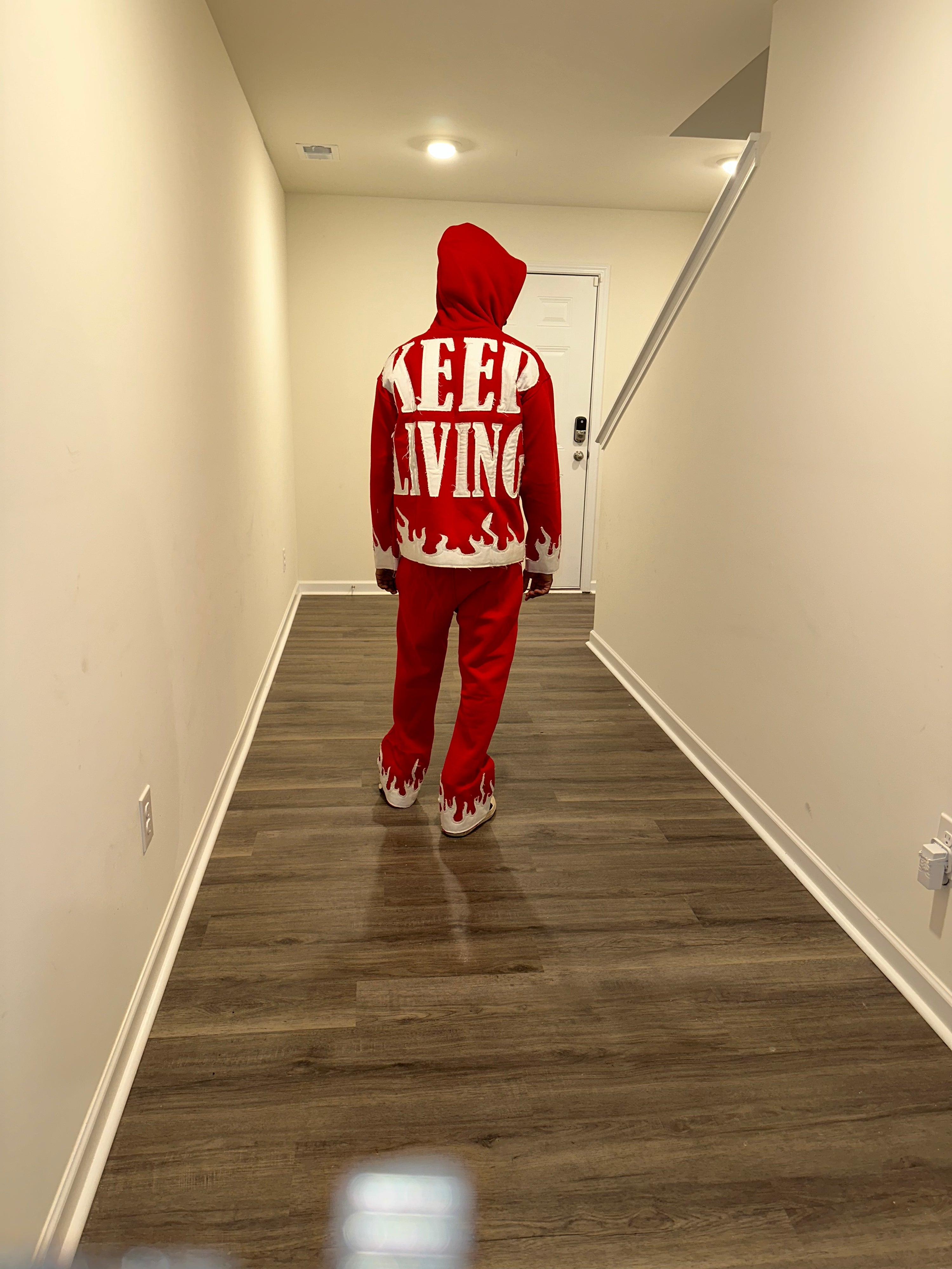 Through The Fire Oversized Track Suit (Red)