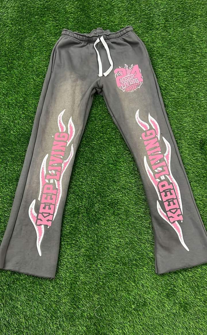 Flame University Pants (Grey/Pink)