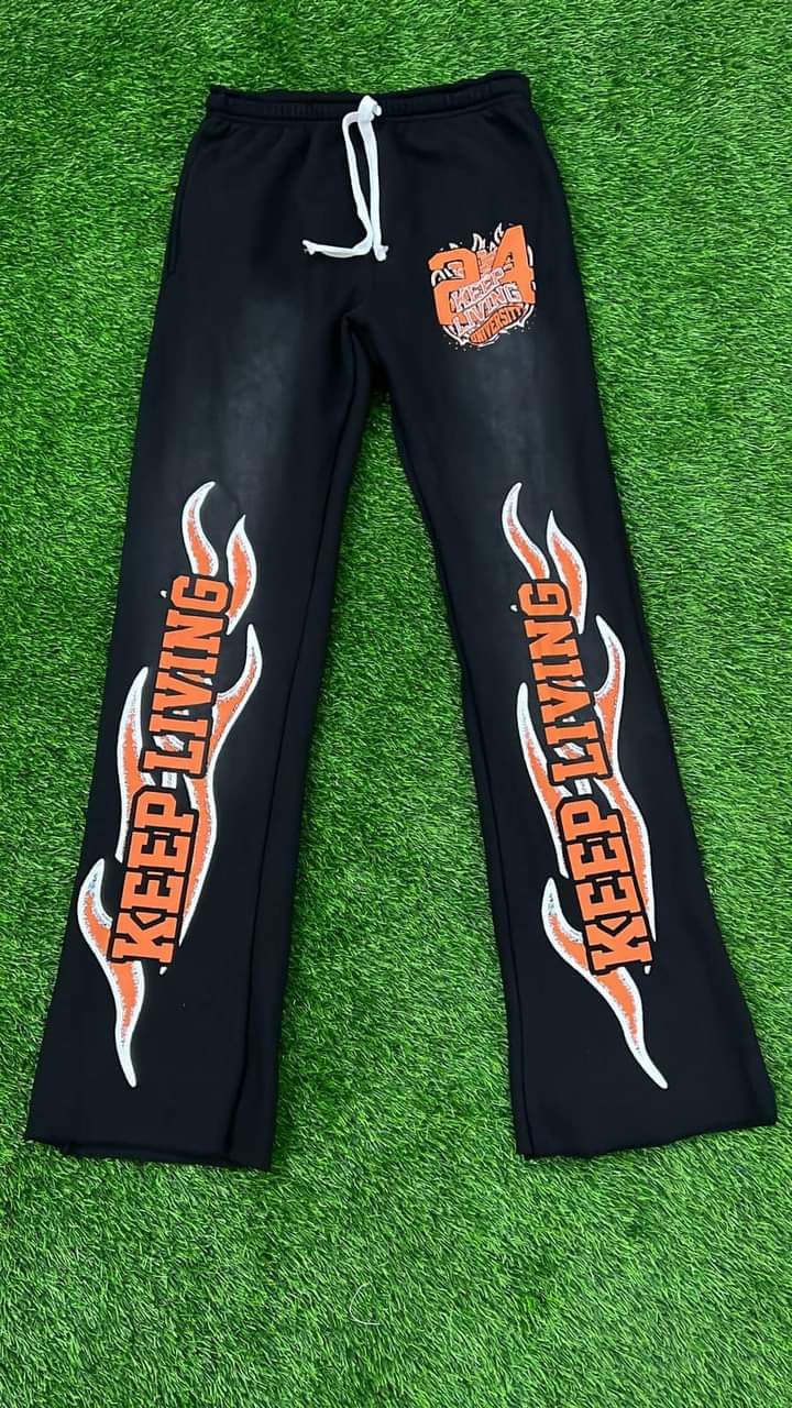 Flame University Pants (Black/Orange)