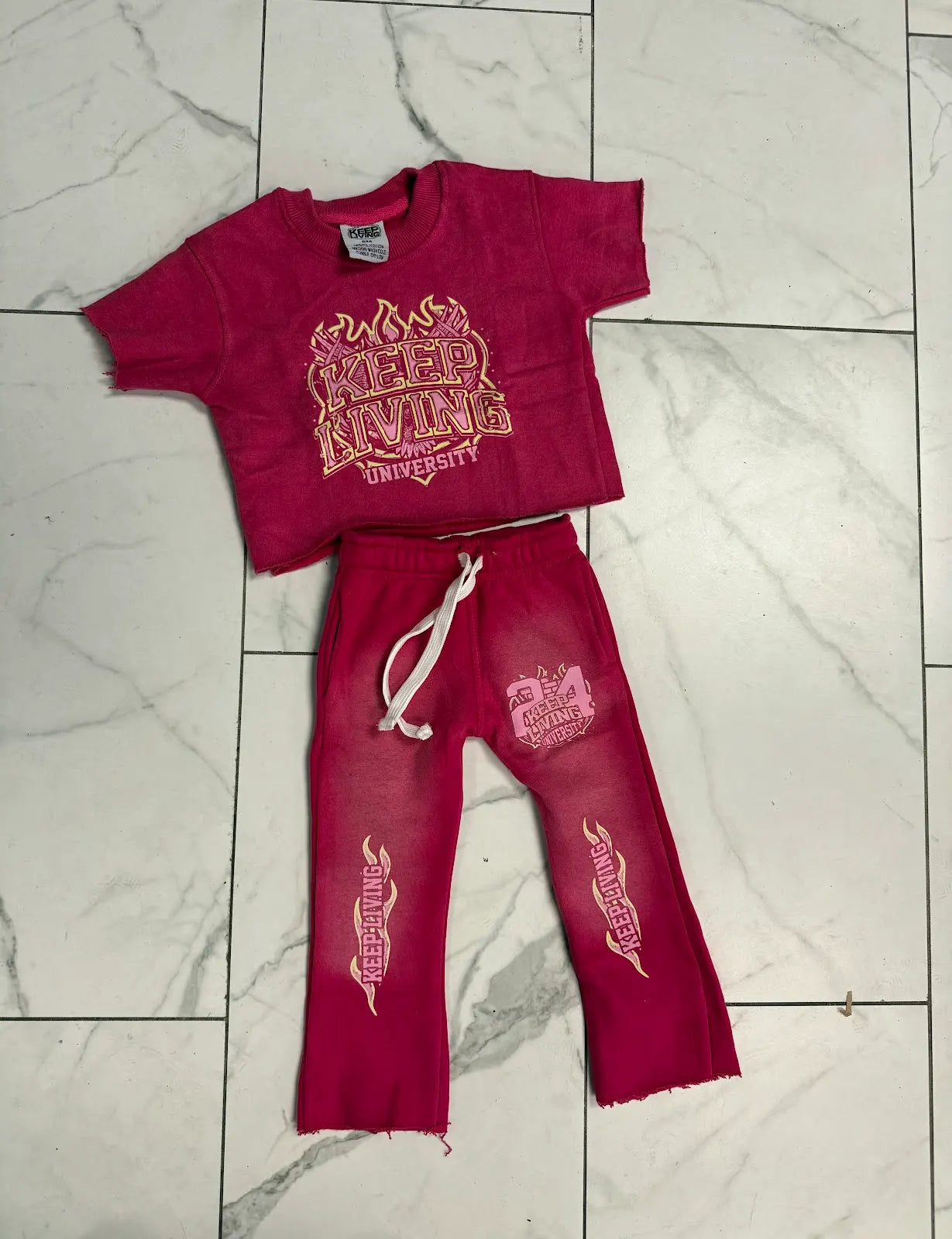 Kids KL University Pants Sets (Red/Pink)