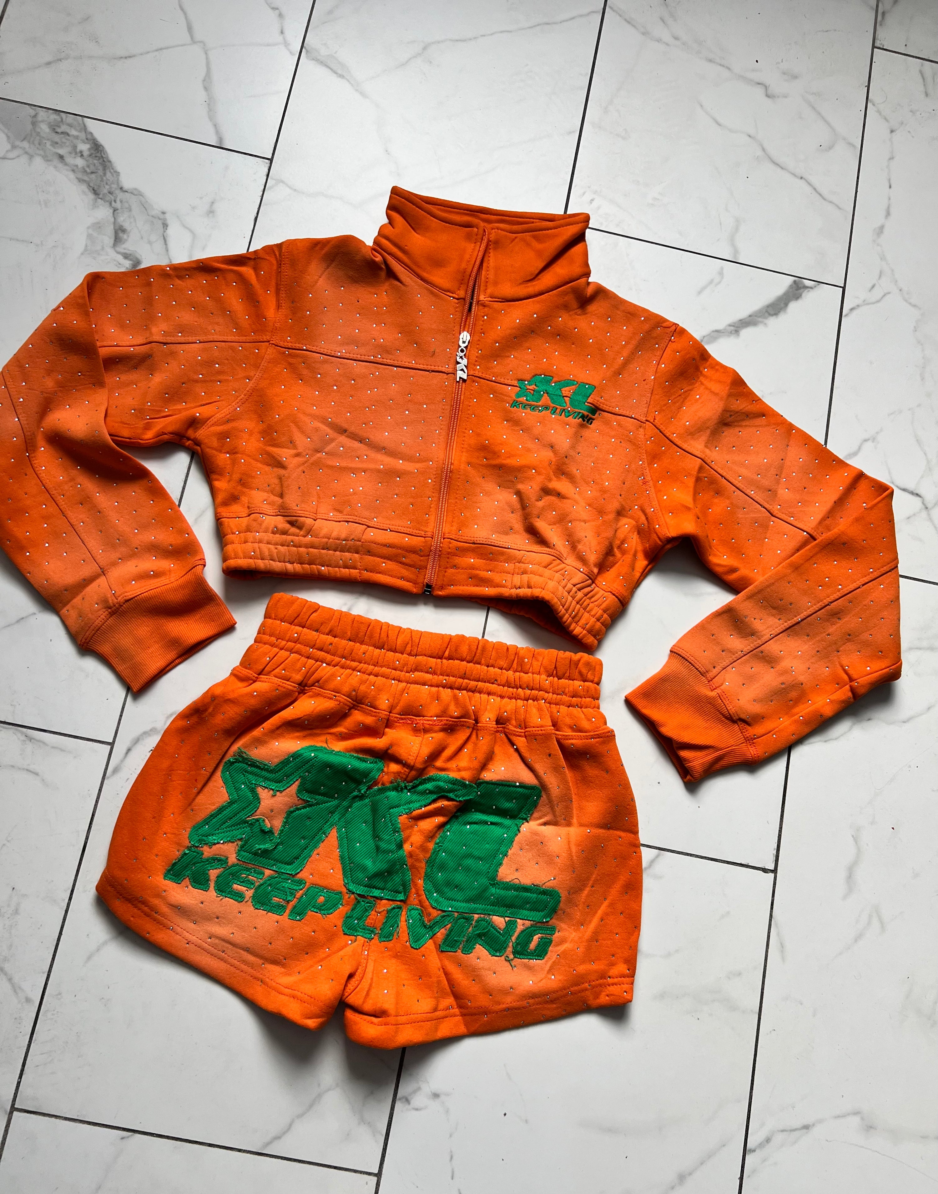 NEW Star Struck Women's Crop Set (Orange/Black/Green)