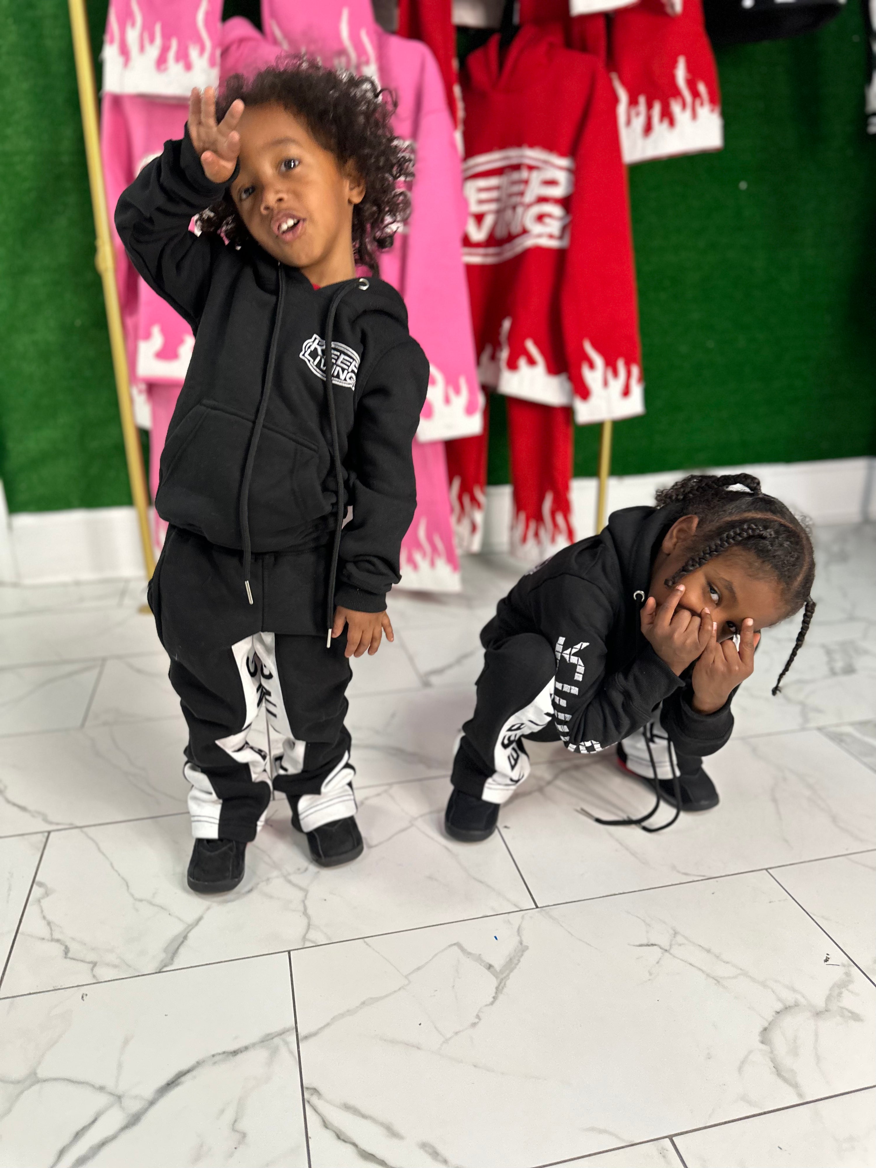 Kids Its A Vibe Tracksuit (Black)