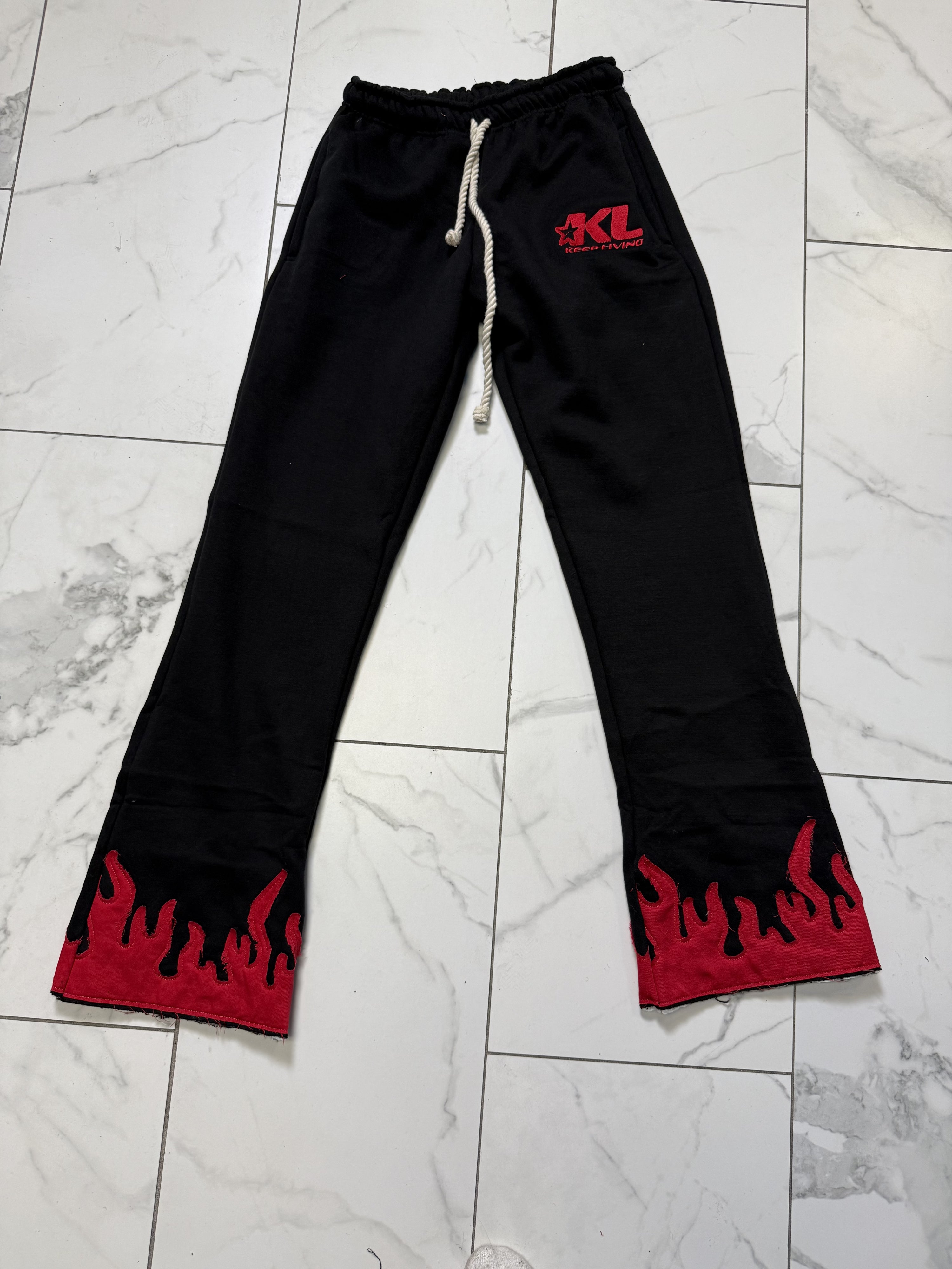 Through The Fire Oversized Pants (Black/Red)