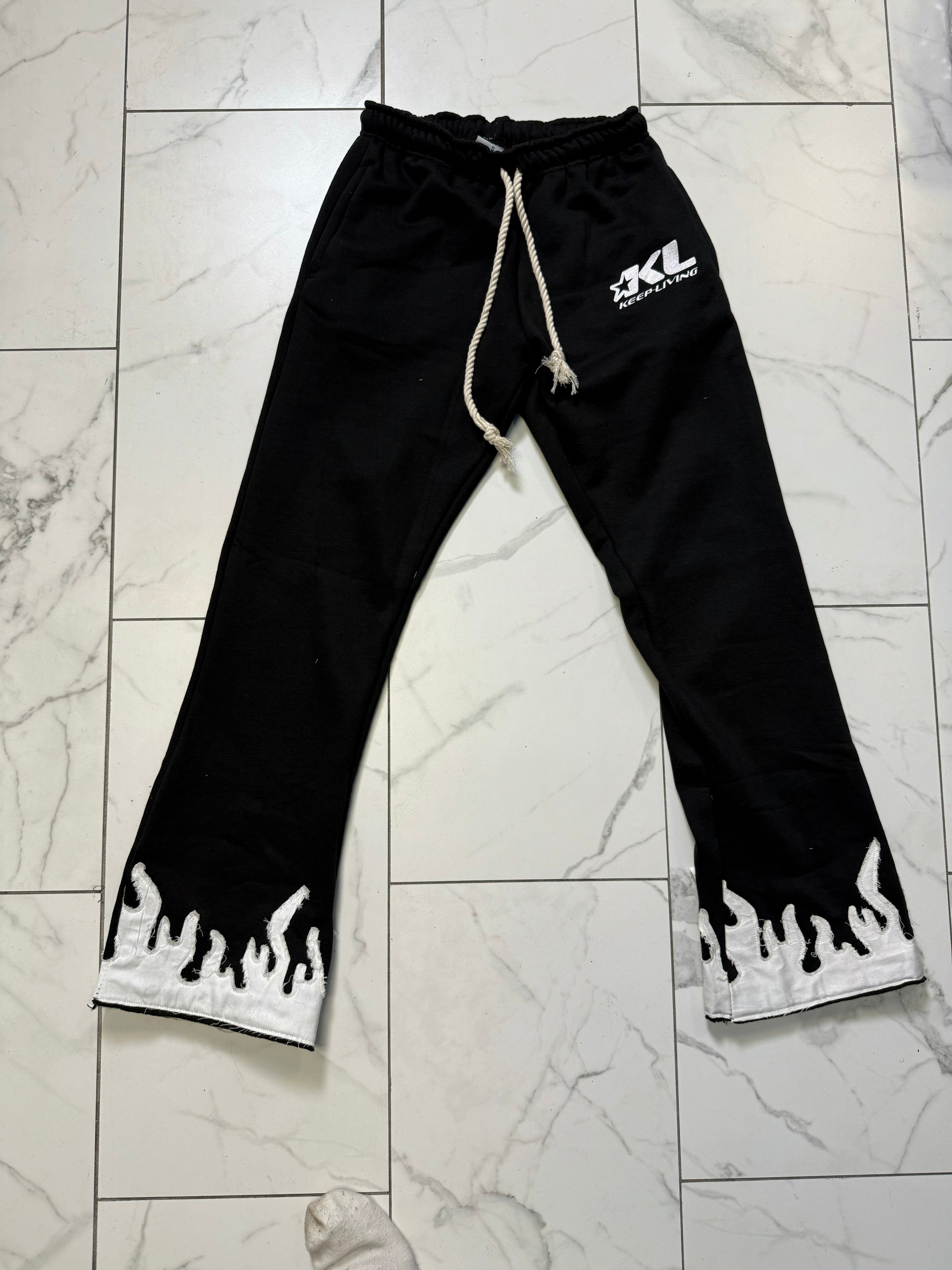 Through The Fire Oversized Pants (Black/White)