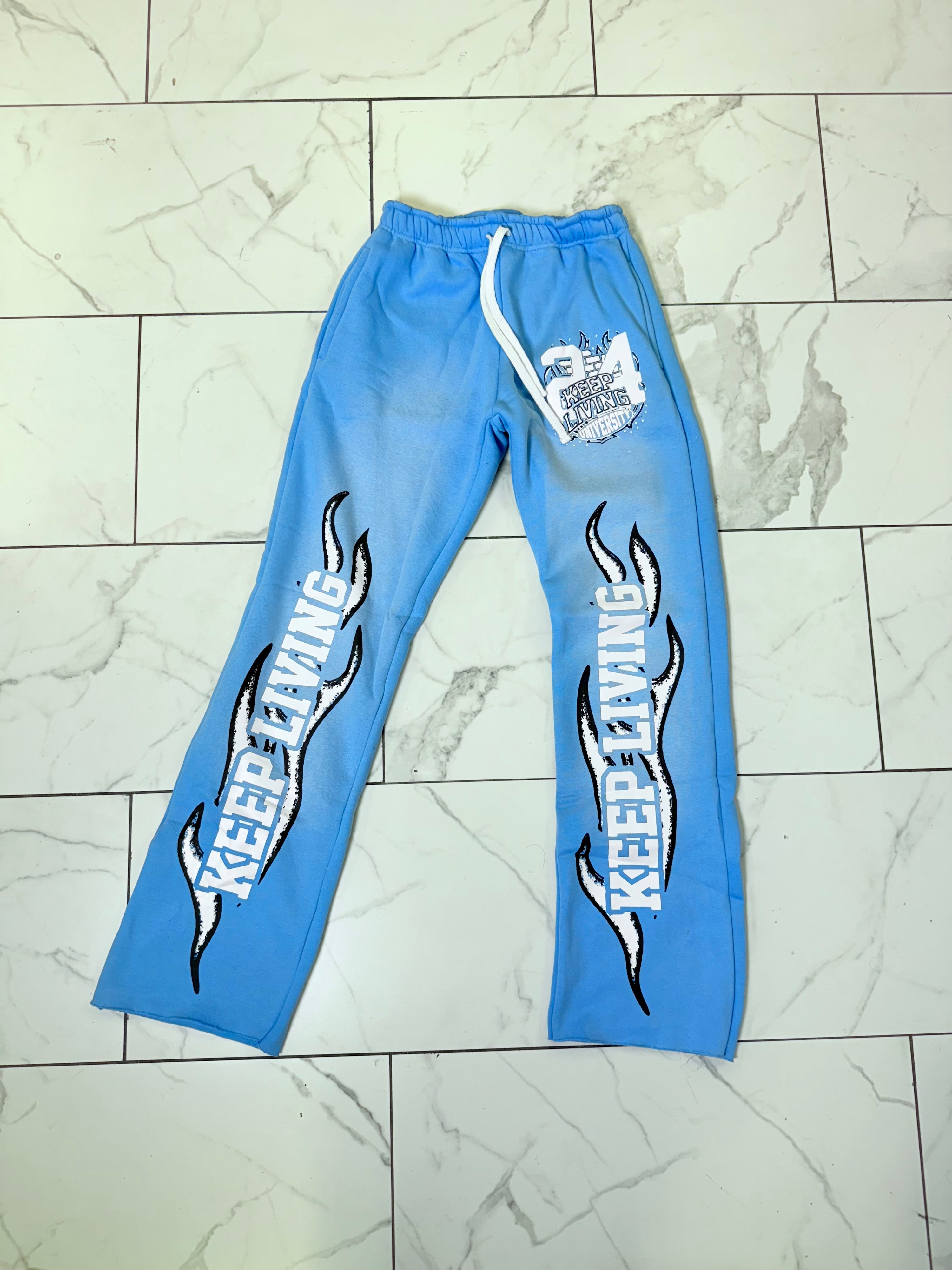 Flame University Pants (Sky Blue/White)