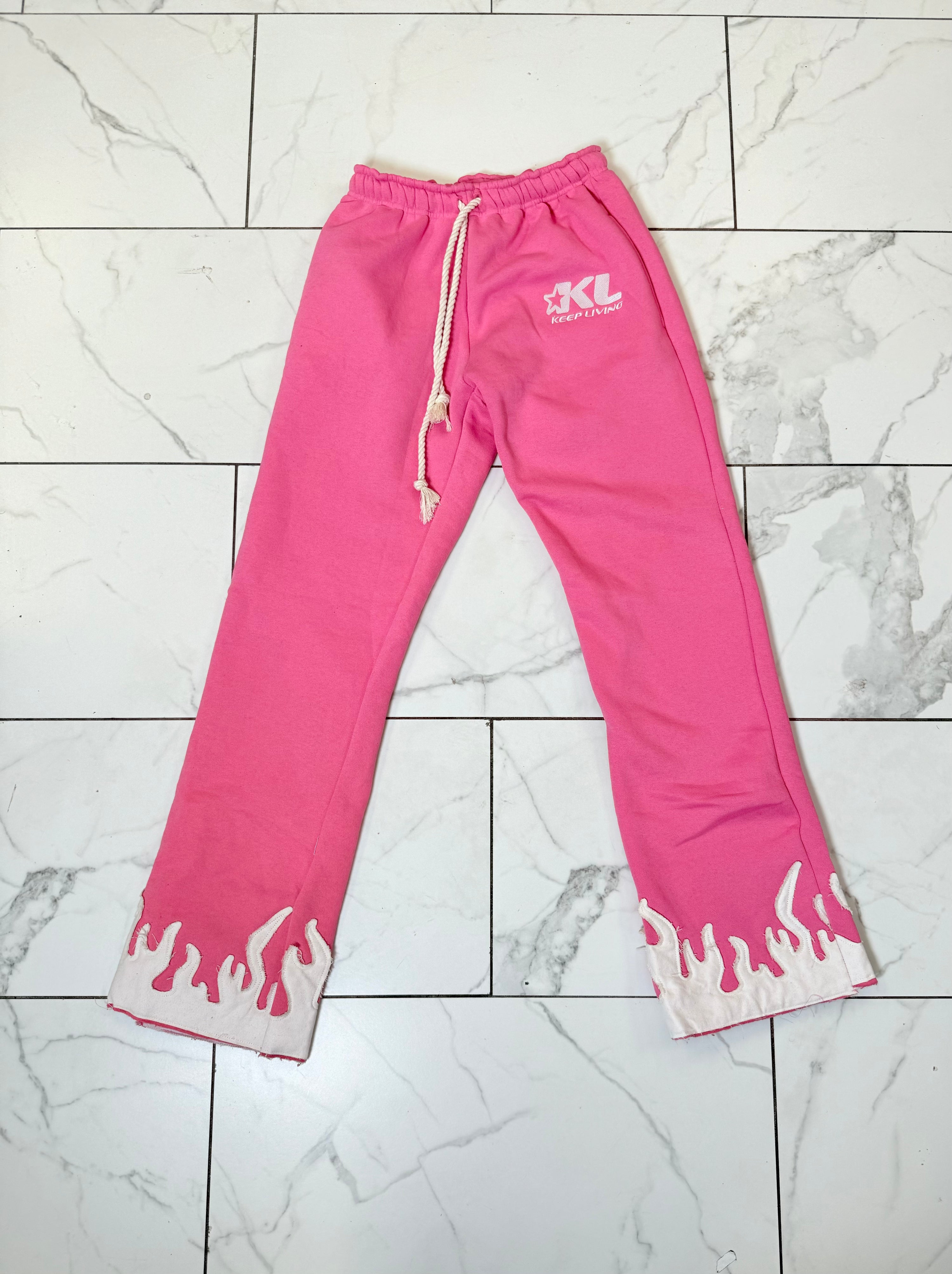 Through The Fire Oversized Pants (Pink/White)