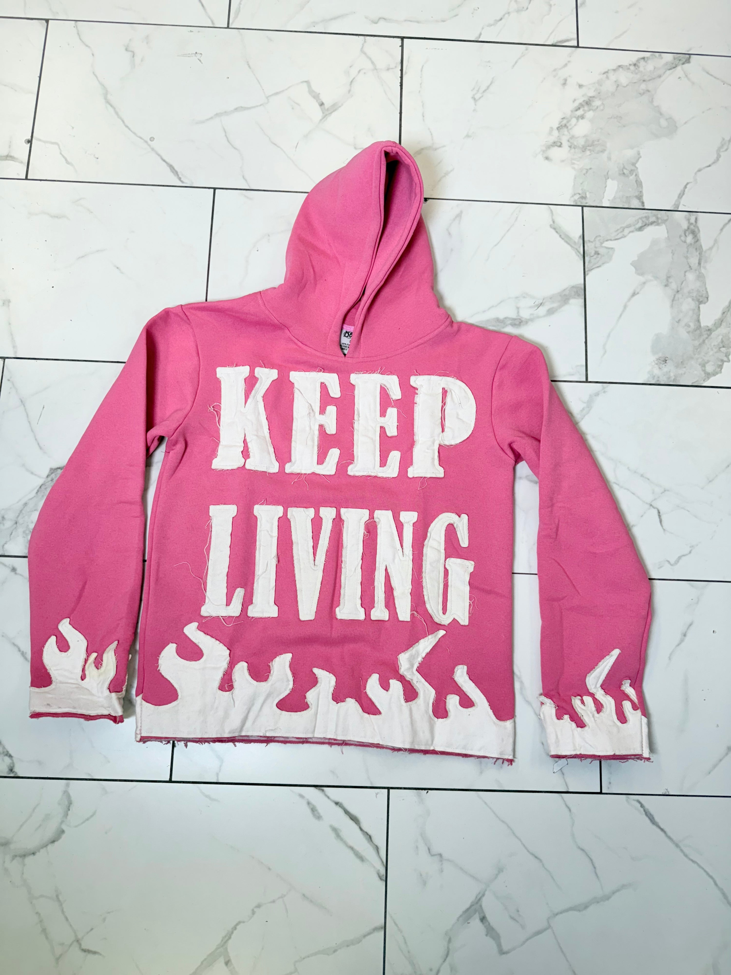 Through The Fire Oversized Hoodie (Pink/White)