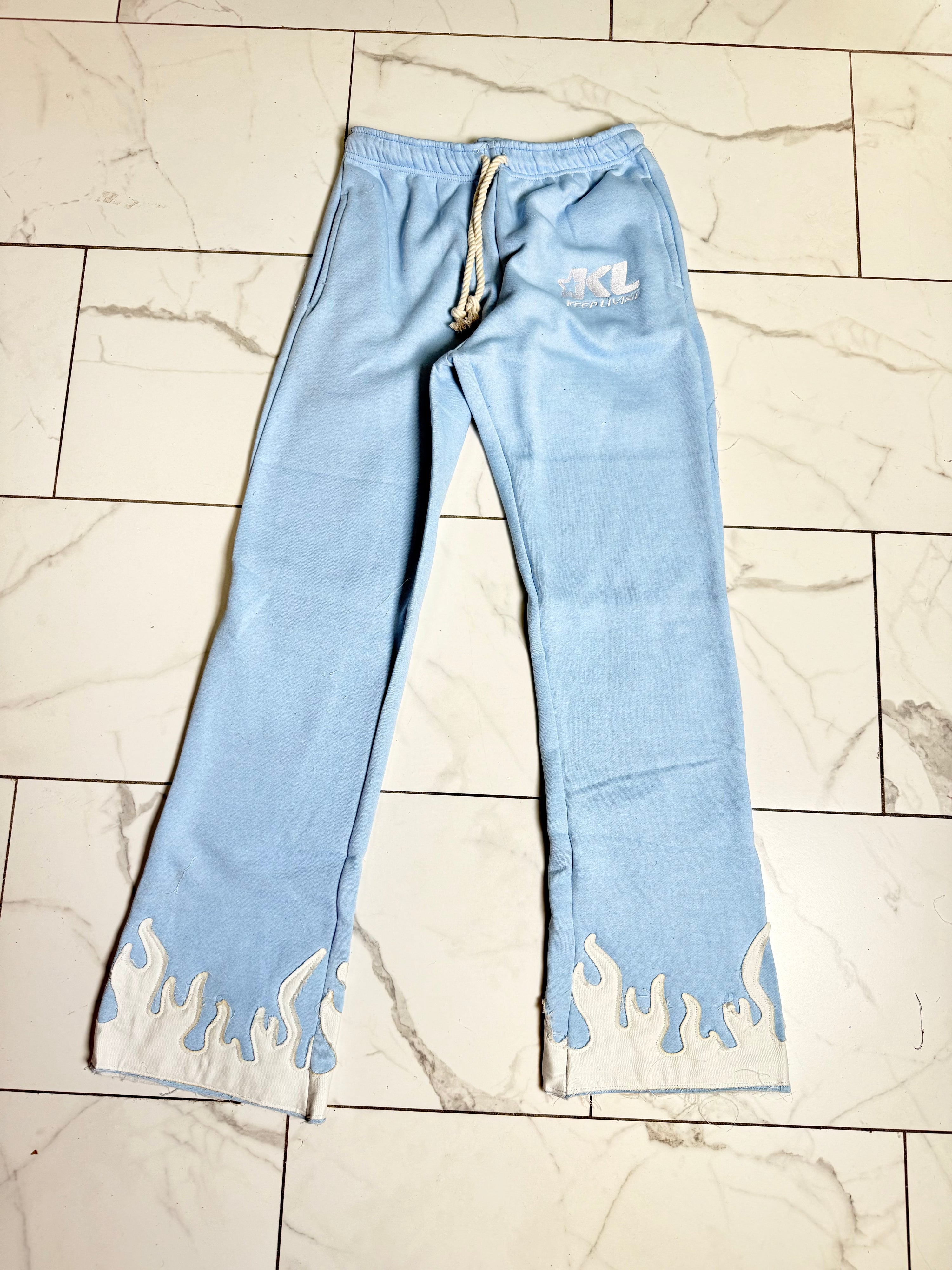 Adult Distress Pants (Light Blue/White)