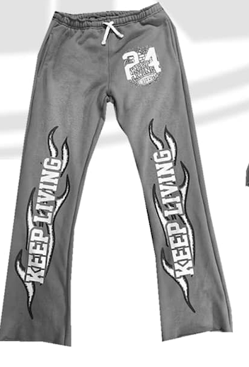 University Track Pants (Grey/White)