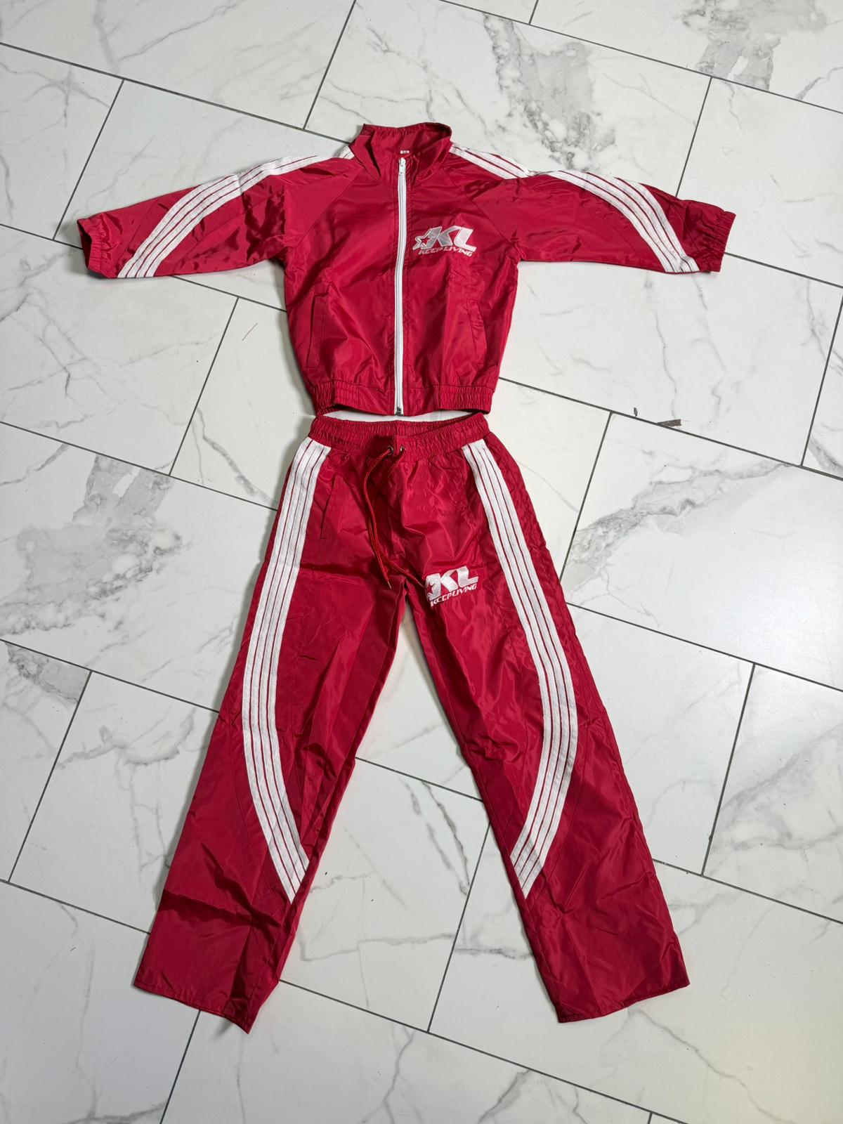 Kids Stripe Tracksuit (Red/White)