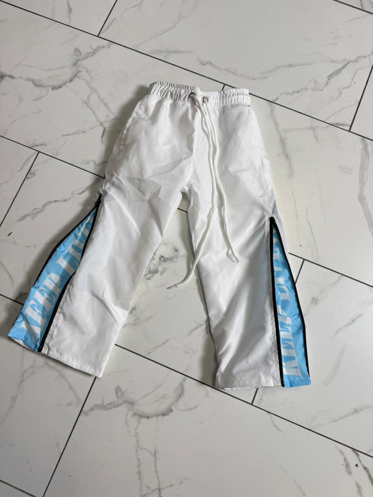 Kids KL Windbreaker Track Pants (Light Blue/White)