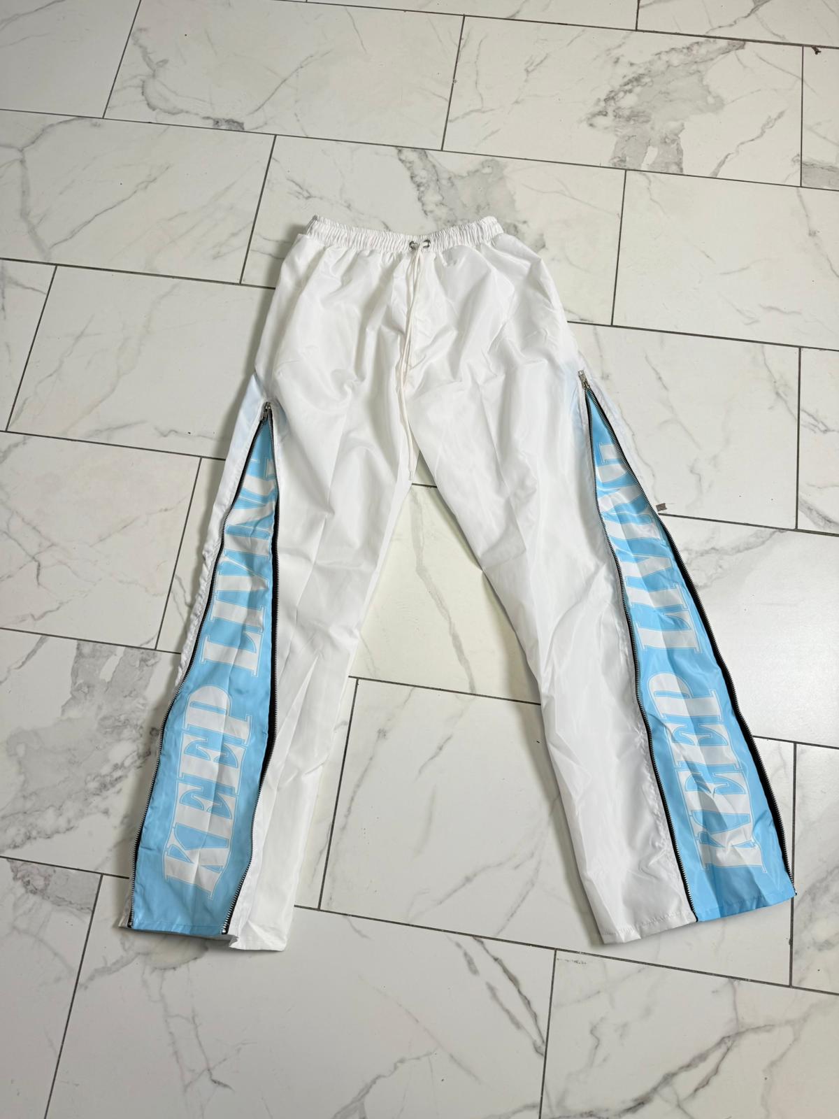 KL Windbreaker Track Pants (Light Blue/White)